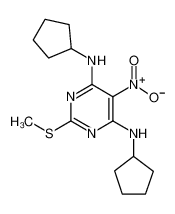 4-N,6-N-dicyclopentyl-2-methylsulfanyl-5-nitropyrimidine-4,6-diamine_39069-52-8