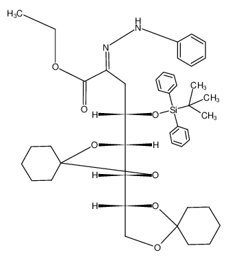 ethyl 3-deoxy-5,6:7,8-di-O-cyclohexylidene-4-O-tert-butyldiphenylsilyl-D-gluco-oct-2-ulosonate (E)-phenylhydrazone_390747-35-0