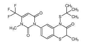 3-(4-(tert-butylthio)-2-methyl-3-oxo-3,4-dihydro-2H-benzo[b][1,4]thiazin-6-yl)-1-methyl-6-(trifluoromethyl)pyrimidine-2,4(1H,3H)-dione_390754-97-9
