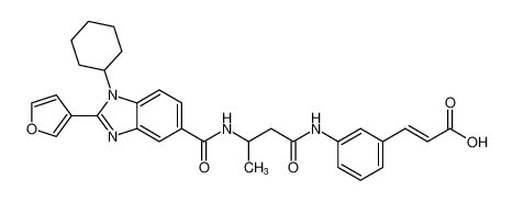 2-Propenoic acid,3-[3-[[3-[[[1-cyclohexyl-2-(3-furanyl)-1H-benzimidazol-5-yl]carbonyl]amino]-1-oxobutyl]amino]phenyl]-, (2E)-_390812-70-1