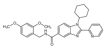 1-cyclohexyl-N-(2,4-dimethoxybenzyl)-2-(pyridin-2-yl)-1H-benzo[d]imidazole-5-carboxamide_390813-88-4