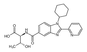 (1-cyclohexyl-2-(pyridin-2-yl)-1H-benzo[d]imidazole-5-carbonyl)-L-threonine_390814-00-3