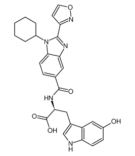 (S)-2-(1-cyclohexyl-2-(isoxazol-3-yl)-1H-benzo[d]imidazole-5-carboxamido)-3-(5-hydroxy-1H-indol-3-yl)propanoic acid_390814-78-5