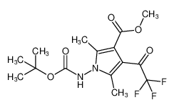 methyl 1-((tert-butoxycarbonyl)amino)-2,5-dimethyl-4-(2,2,2-trifluoroacetyl)-1H-pyrrole-3-carboxylate_391199-25-0