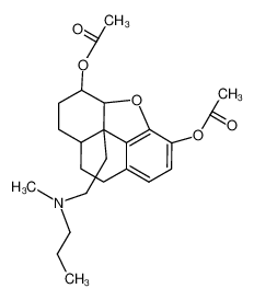 Acetic acid 5-acetoxy-9b-[2-(methyl-propyl-amino)-ethyl]-1,2,3,3a,8,9,9a,9b-octahydro-phenanthro[4,5-bcd]furan-3-yl ester_3912-68-3