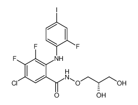 (S)-5-chloro-N-(2,3-dihydroxypropoxy)-3,4-difluoro-2-((2-fluoro-4-iodophenyl)amino)benzamide_391210-15-4