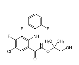 5-chloro-3,4-difluoro-2-((2-fluoro-4-iodophenyl)amino)-N-((1-hydroxy-2-methylpropan-2-yl)oxy)benzamide_391210-27-8