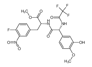 (R)-3-(4-Fluoro-3-nitro-phenyl)-2-[(R)-2-(3-hydroxy-4-methoxy-phenyl)-2-(2,2,2-trifluoro-acetylamino)-acetylamino]-propionic acid methyl ester_391213-76-6