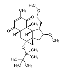 rel-(1R,2S,3aR,4aS,5aS,9aR,9bR)-4a-((tert-butyldimethylsilyl)oxy)-2-methoxy-1-(2-methoxyethyl)-8,9a-dimethyl-2,3,4,4a,5,5a,9a,9b-octahydro-1H-cyclopenta[a]cyclopropa[b]naphthalene-6,9-dione_391231-73-5