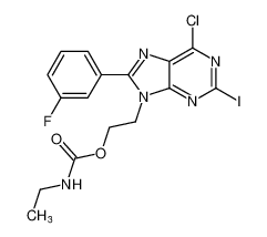 2-(6-chloro-8-(3-fluorophenyl)-2-iodo-9H-purin-9-yl)ethyl ethylcarbamate_391249-01-7