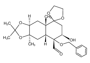(3aS,4aS,7R,8R,8aR,9aR)-8-(benzyloxy)-7-hydroxy-2,2,4a,9a-tetramethyloctahydro-6H-spiro[naphtho[2,3-d][1,3]dioxole-5,2'-[1,3]dioxolane]-8-carbaldehyde_391278-04-9