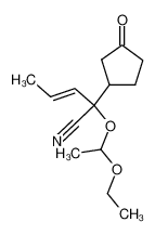 (E)-2-(1-Ethoxy-ethoxy)-2-(3-oxo-cyclopentyl)-pent-3-enenitrile_39163-02-5