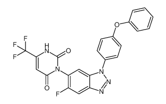 3-(5-fluoro-1-(4-phenoxyphenyl)-1H-benzo[d][1,2,3]triazol-6-yl)-6-(trifluoromethyl)pyrimidine-2,4(1H,3H)-dione_391639-82-0