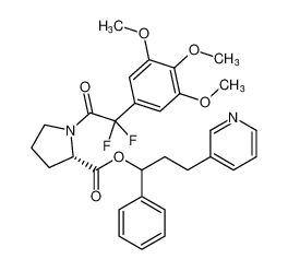 1-phenyl-3-(pyridin-3-yl)propyl (2,2-difluoro-2-(3,4,5-trimethoxyphenyl)acetyl)-L-prolinate_391669-22-0