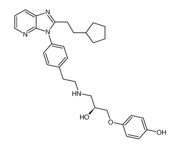 (S)-4-(3-((4-(2-(2-cyclopentylethyl)-3H-imidazo[4,5-b]pyridin-3-yl)phenethyl)amino)-2-hydroxypropoxy)phenol_391674-33-2