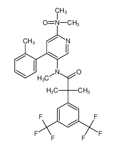 5-(2-(3,5-bis(trifluoromethyl)phenyl)-N,2-dimethylpropanamido)-N,N-dimethyl-4-(o-tolyl)pyridin-2-amine oxide_391674-77-4