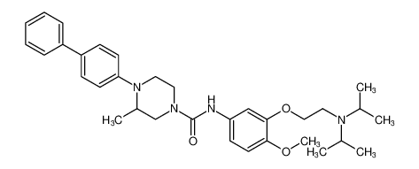 4-([1,1'-biphenyl]-4-yl)-N-(3-(2-(diisopropylamino)ethoxy)-4-methoxyphenyl)-3-methylpiperazine-1-carboxamide_391881-52-0