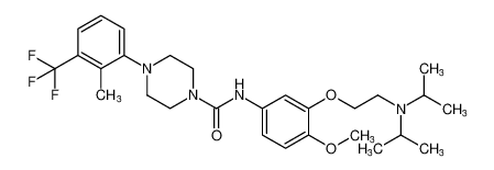 N-(3-(2-(diisopropylamino)ethoxy)-4-methoxyphenyl)-4-(2-methyl-3-(trifluoromethyl)phenyl)piperazine-1-carboxamide_391881-75-7