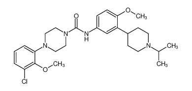 4-(3-chloro-2-methoxyphenyl)-N-(3-(1-isopropylpiperidin-4-yl)-4-methoxyphenyl)piperazine-1-carboxamide_391882-24-9