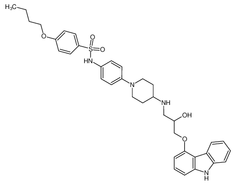 4-Butoxy-N-(4-{4-[3-(9H-carbazol-4-yloxy)-2-hydroxy-propylamino]-piperidin-1-yl}-phenyl)-benzenesulfonamide_391908-00-2