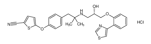 (S)-5-(4-(2-((2-hydroxy-3-(2-(thiazol-4-yl)phenoxy)propyl)amino)-2-methylpropyl)phenoxy)thiophene-2-carbonitrile hydrochloride_391923-60-7