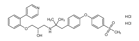 (S)-1-((2-methyl-1-(4-(4-(methylsulfonyl)phenoxy)phenyl)propan-2-yl)amino)-3-(2-(pyridin-4-yl)phenoxy)propan-2-ol dihydrochloride_391925-30-7
