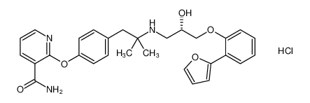 (S)-2-(4-(2-((3-(2-(furan-2-yl)phenoxy)-2-hydroxypropyl)amino)-2-methylpropyl)phenoxy)nicotinamide hydrochloride_391925-79-4
