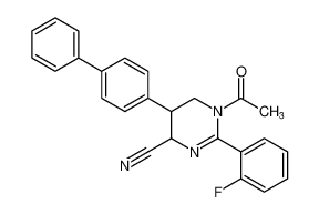 5-([1,1'-biphenyl]-4-yl)-1-acetyl-2-(2-fluorophenyl)-1,4,5,6-tetrahydropyrimidine-4-carbonitrile_392254-96-5