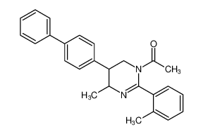 1-(5-([1,1'-biphenyl]-4-yl)-4-methyl-2-(o-tolyl)-5,6-dihydropyrimidin-1(4H)-yl)ethan-1-one_392255-58-2