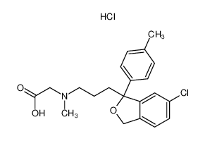 N-{3-[6-chloro-1-(4-methylphenyl)-1,3-dihydroisobenzofuran-1-yl]-1-propyl}-N-methylglycine hydrochloride_392286-43-0