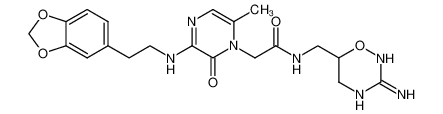 2-[3-(2-benzo [1,3]dioxol-5-yl-ethylamino)-6-methyl-2-oxo-2H-pyrazin-1-yl]-N-(3-imino-[1,2,4]oxadiazinan-6-ylmethyl)-acetamide_392288-12-9