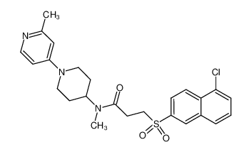 3-(5-Chloro-2-naphthyl)sulfonyl-N-methyl-N-[1-(2-methyl-pyridin-4-yl)-4-piperidyl]propanamide_392329-51-0