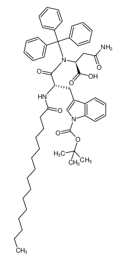 L-Asparagine,1-[(1,1-dimethylethoxy)carbonyl]-N-(1-oxopentadecyl)-L-tryptophyl-N-(triphenylmethyl)-_392335-60-3