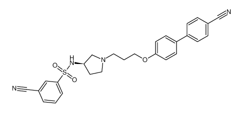 (R)-3-cyano-N-(1-(3-((4'-cyano-[1,1'-biphenyl]-4-yl)oxy)propyl)pyrrolidin-3-yl)benzenesulfonamide_392337-40-5