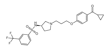 (R)-N-(1-(3-(4-(cyclopropanecarbonyl)phenoxy)propyl)pyrrolidin-3-yl)-3-(trifluoromethyl)benzenesulfonamide_392338-73-7