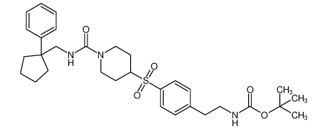 tert-butyl (4-((1-(((1-phenylcyclopentyl)methyl)carbamoyl)piperidin-4-yl)sulfonyl)phenethyl)carbamate_392629-94-6