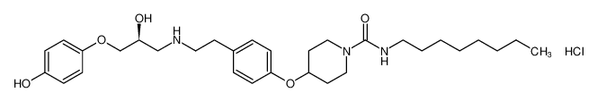 (S)-4-(4-(2-((2-hydroxy-3-(4-hydroxyphenoxy)propyl)amino)ethyl)phenoxy)-N-octylpiperidine-1-carboxamide hydrochloride_392631-16-2