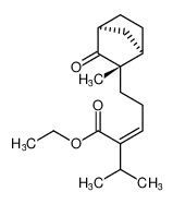 rel-ethyl (Z)-2-isopropyl-5-((1R,2S,4S)-2-methyl-3-oxobicyclo[2.2.1]heptan-2-yl)pent-2-enoate_392658-68-3