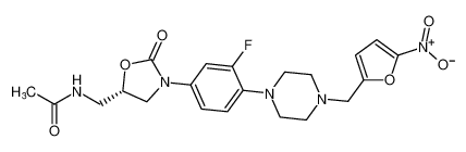 (S)-N-((3-(3-fluoro-4-(4-((5-nitrofuran-2-yl)methyl)piperazin-1-yl)phenyl)-2-oxooxazolidin-5-yl)methyl)acetamide_392659-38-0