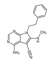 4-amino-6-(methylamino)-7-phenethyl-7H-pyrrolo[2,3-d]pyrimidine-5-carbonitrile_392662-17-8