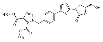 dimethyl (S)-1-(4-(5-(5-(hydroxymethyl)-2-oxooxazolidin-3-yl)thiophen-2-yl)benzyl)-1H-imidazole-4,5-dicarboxylate_392681-97-9