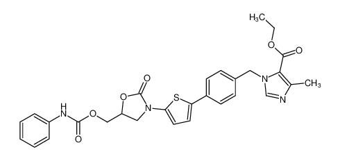 ethyl 4-methyl-1-(4-(5-(2-oxo-5-(((phenylcarbamoyl)oxy)methyl)oxazolidin-3-yl)thiophen-2-yl)benzyl)-1H-imidazole-5-carboxylate_392682-03-0