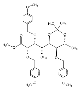 methyl (2S,3R,4R)-2,3-bis-(p-methoxybenzyloxy)-4-[5-(R)-(p-methoxybenzyloxy)-2,2,6-(6R)-trimethyl-1,3-dioxan-4-(R)-yl]-pentanoate_392692-55-6