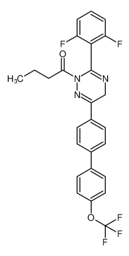 1-(3-(2,6-difluorophenyl)-6-(4'-(trifluoromethoxy)-[1,1'-biphenyl]-4-yl)-1,2,4-triazin-2(5H)-yl)butan-1-one_393058-88-3