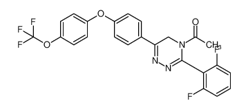 1-(3-(2,6-difluorophenyl)-6-(4-(4-(trifluoromethoxy)phenoxy)phenyl)-1,2,4-triazin-4(5H)-yl)ethan-1-one_393059-93-3