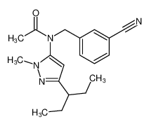 N-(3-cyanobenzyl)-N-(1-methyl-3-(pentan-3-yl)-1H-pyrazol-5-yl)acetamide_393112-39-5