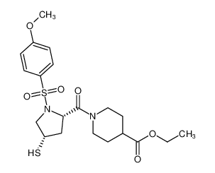 ethyl 1-((2S,4S)-4-mercapto-1-((4-methoxyphenyl)sulfonyl)pyrrolidine-2-carbonyl)piperidine-4-carboxylate_393156-81-5