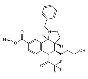 rel-methyl (3aR,4R,9bR)-1-benzyl-4-(3-hydroxypropyl)-5-(2,2,2-trifluoroacetyl)-2,3,3a,4,5,9b-hexahydro-1H-pyrrolo[3,2-c]quinoline-8-carboxylate_393562-53-3