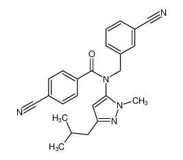 4-cyano-N-(3-cyanobenzyl)-N-(3-isobutyl-1-methyl-1H-pyrazol-5-yl)benzamide_393589-40-7