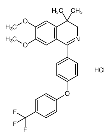 6,7-dimethoxy-4,4-dimethyl-1-(4-(4-(trifluoromethyl)phenoxy)phenyl)-3,4-dihydroisoquinoline hydrochloride_393780-31-9